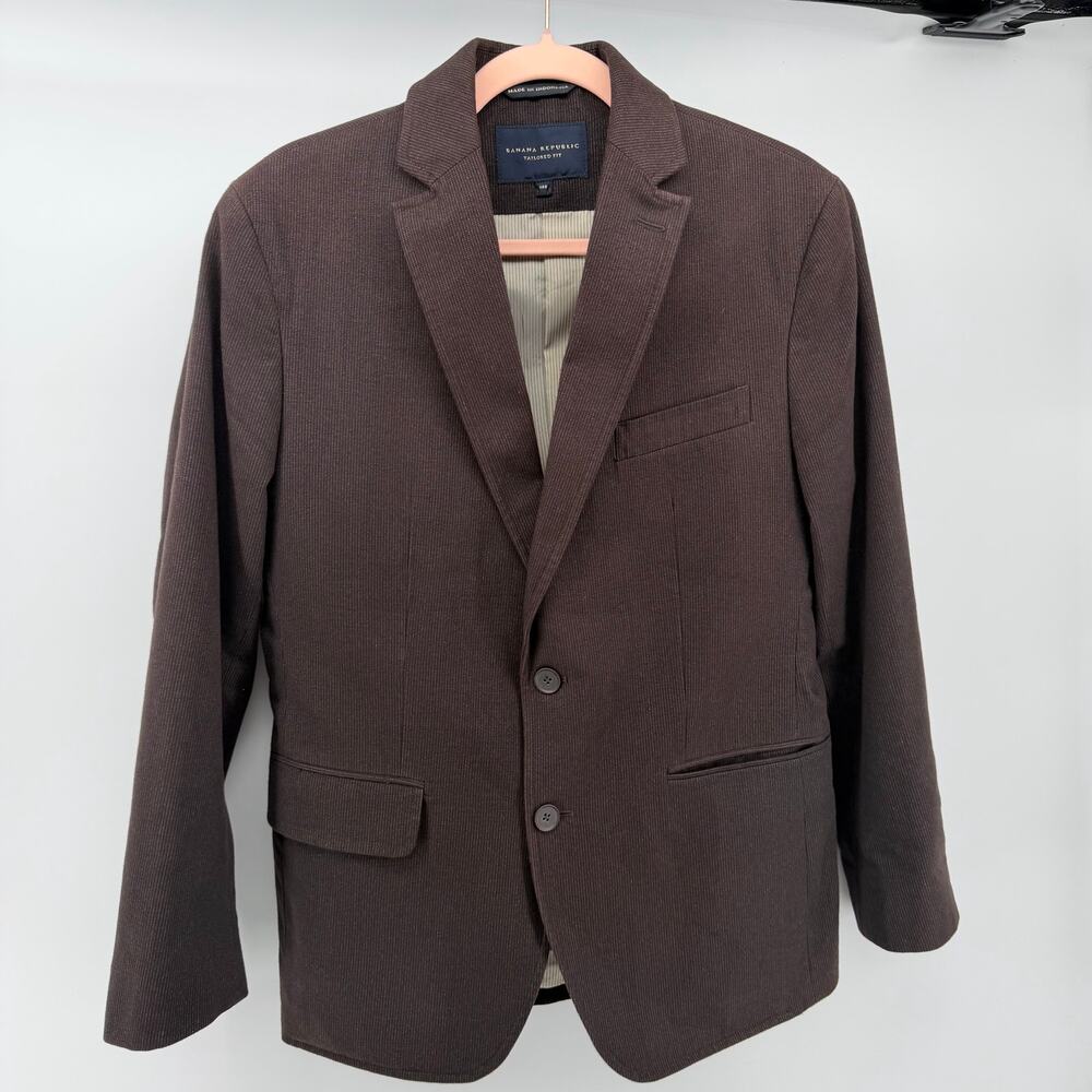 Banana Republic Men's Brown Cotton Blazer Sport Coat 38S Tailored Fit Preppy